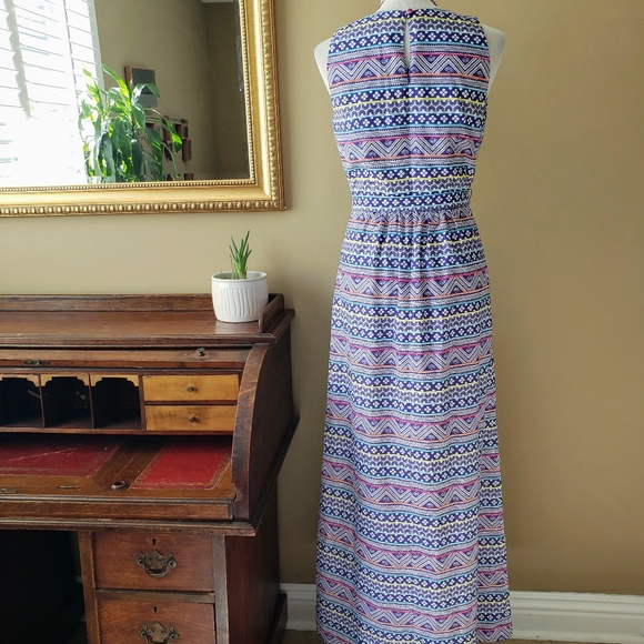 Vineyard Vines St Barths Commodore Maxi Dress Size 6 Purple Stripe Surplice Wrap - Picture 5 of 7